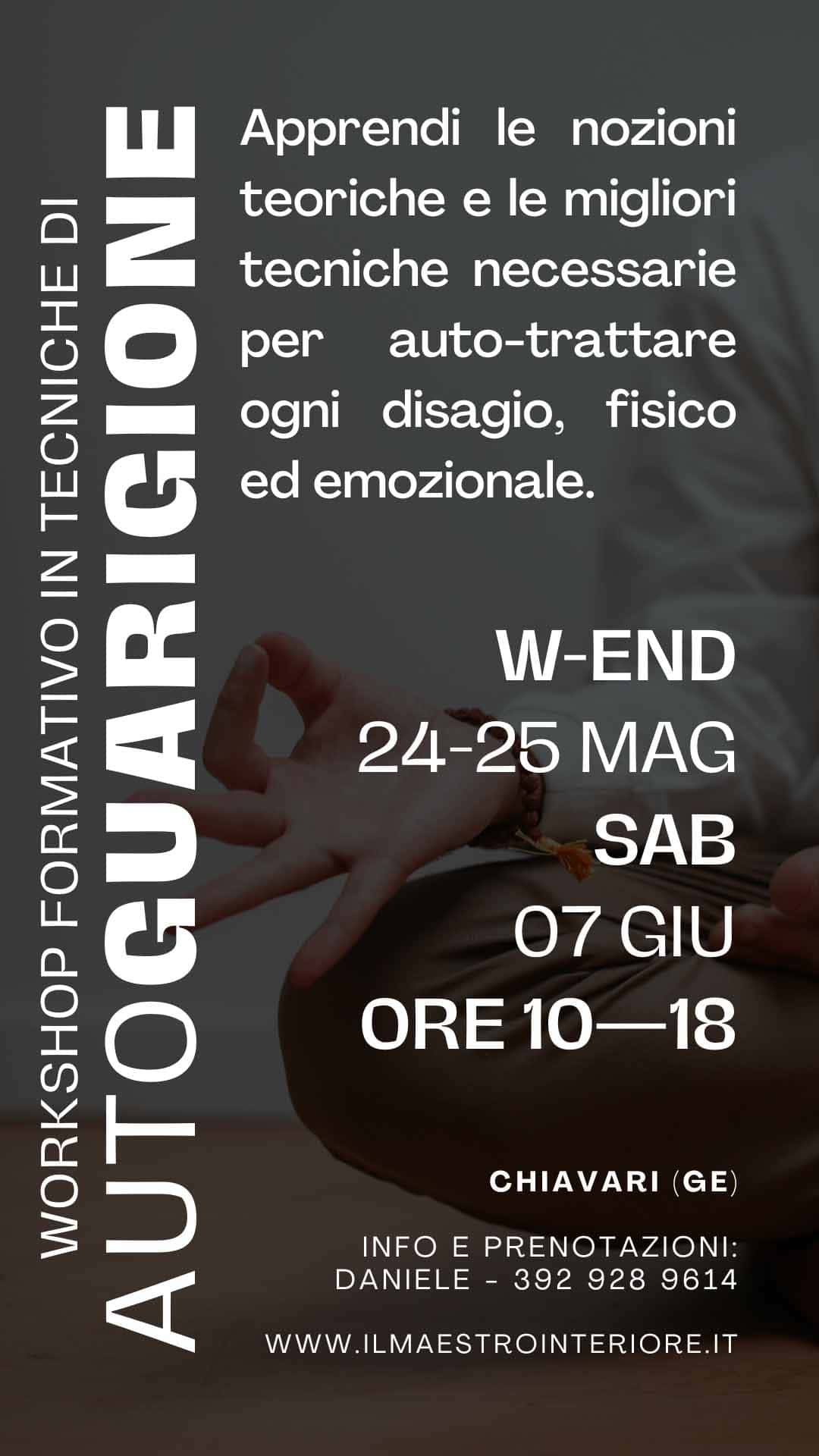 Workshop di formazione in tecniche di autoguarigione - Maggio-Giugno 2025